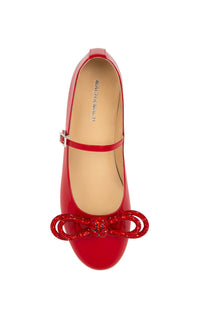 Patent leather Double Bow ballerinas - Red