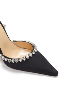 Audrey 100 silk & rhinestone strappy pumps - Black