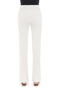 Pantalon évasé taille haute - White