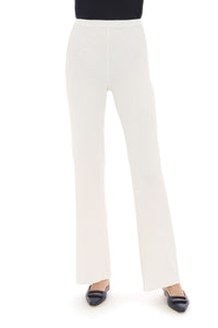 Pantalon évasé taille haute - White