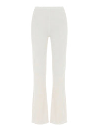 Pantalon évasé taille haute - White