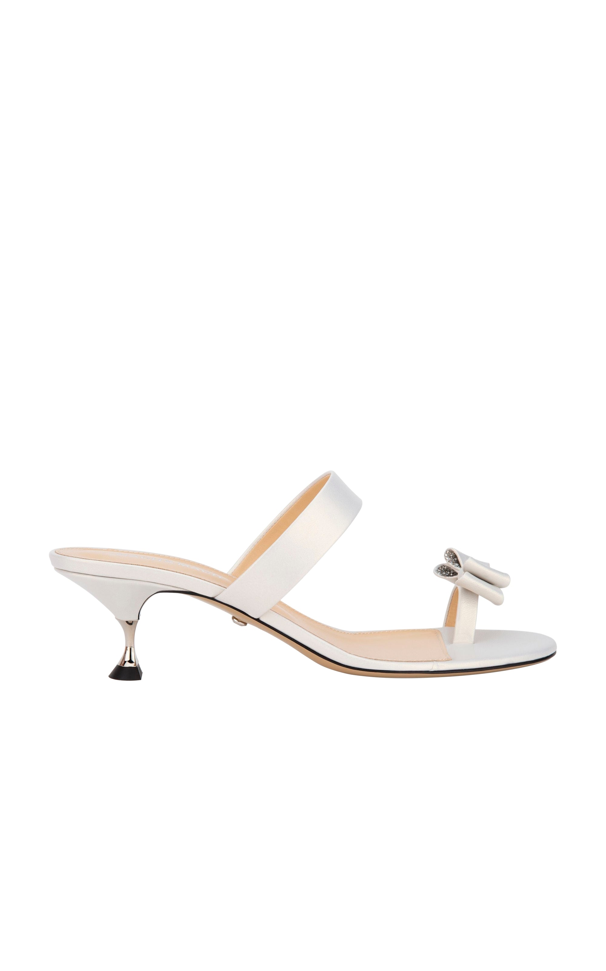 Petite Cadeau 55 heeled mules in leather - White