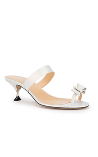 Petite Cadeau 55 heeled mules in leather - White
