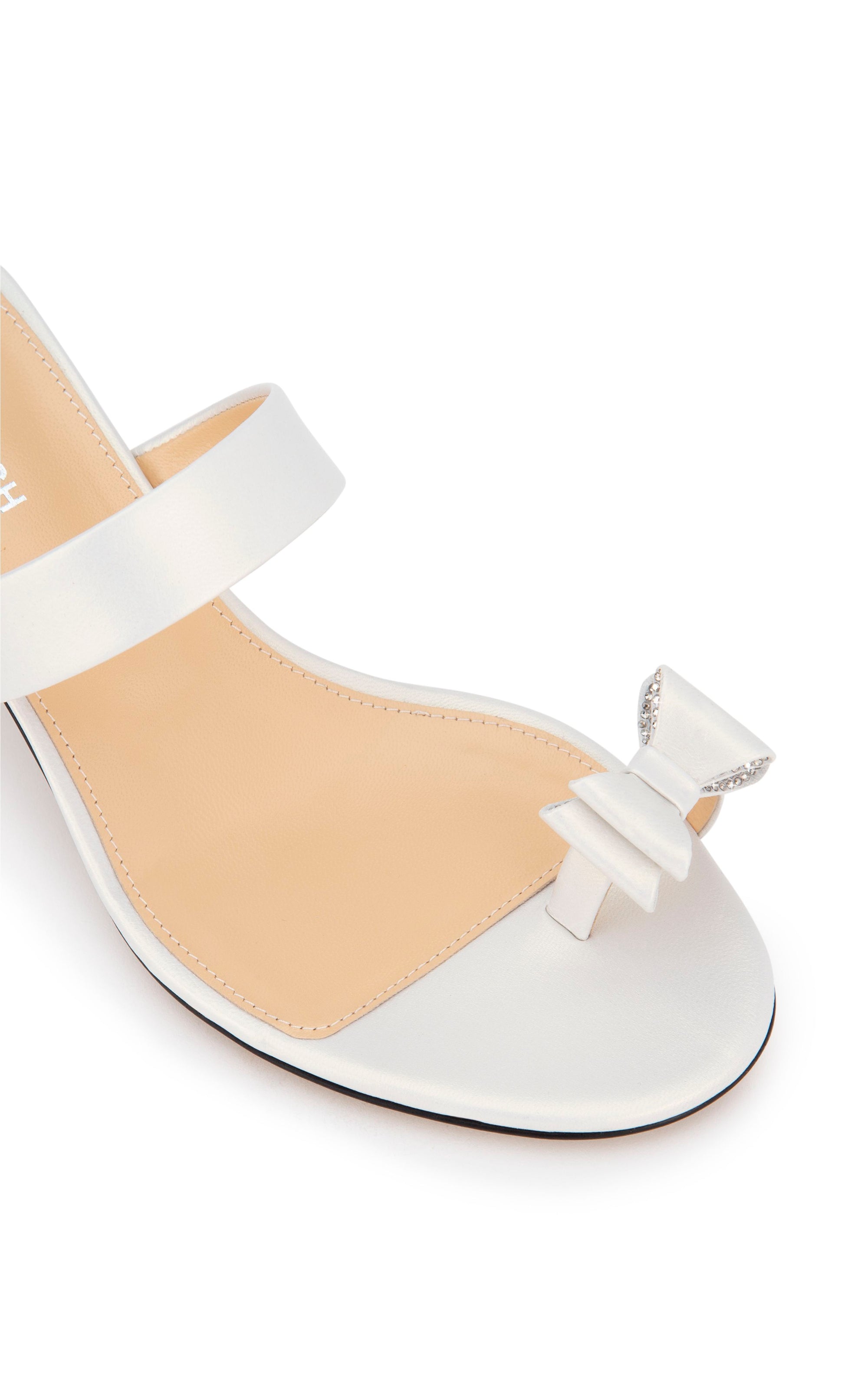 Petite Cadeau 55 heeled mules in leather - White