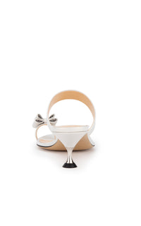 Petite Cadeau 55 heeled mules in leather - White