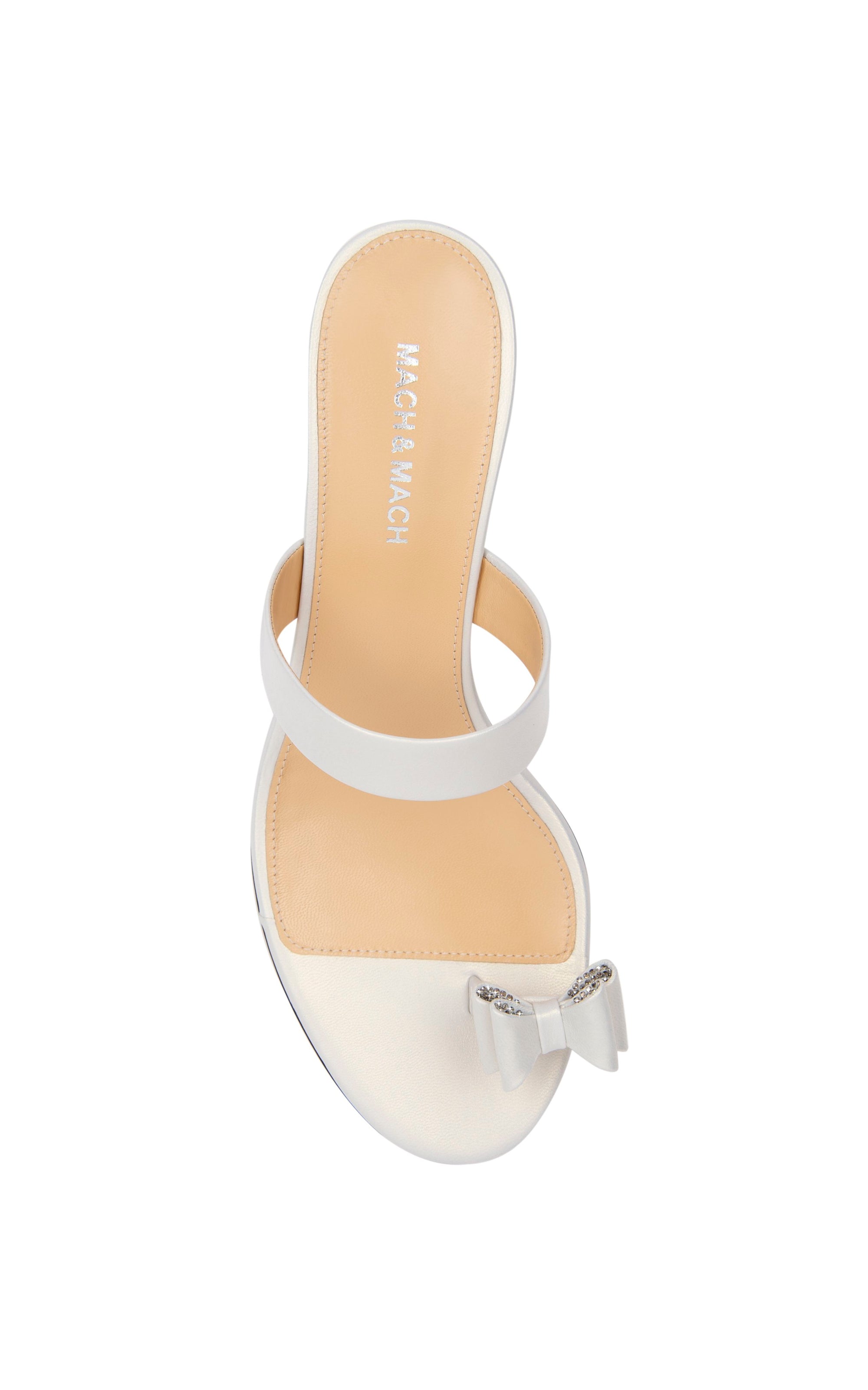 Petite Cadeau 55 heeled mules in leather - White
