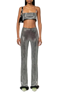 Bow top with rhinestone bow - Silver