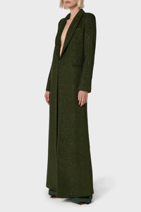 Manteau à micro-strass en laine mélangée - Nero