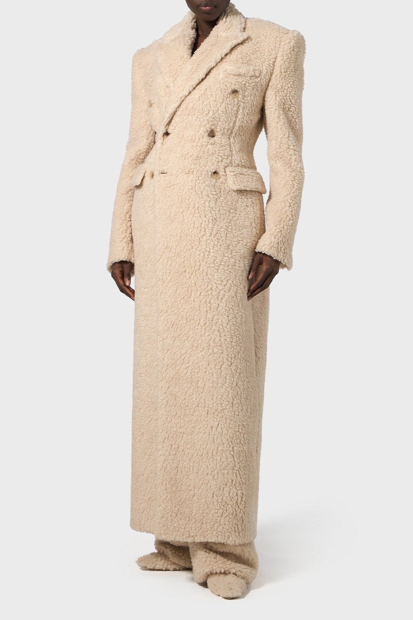 Veste tapered en laine mélangée - Milk