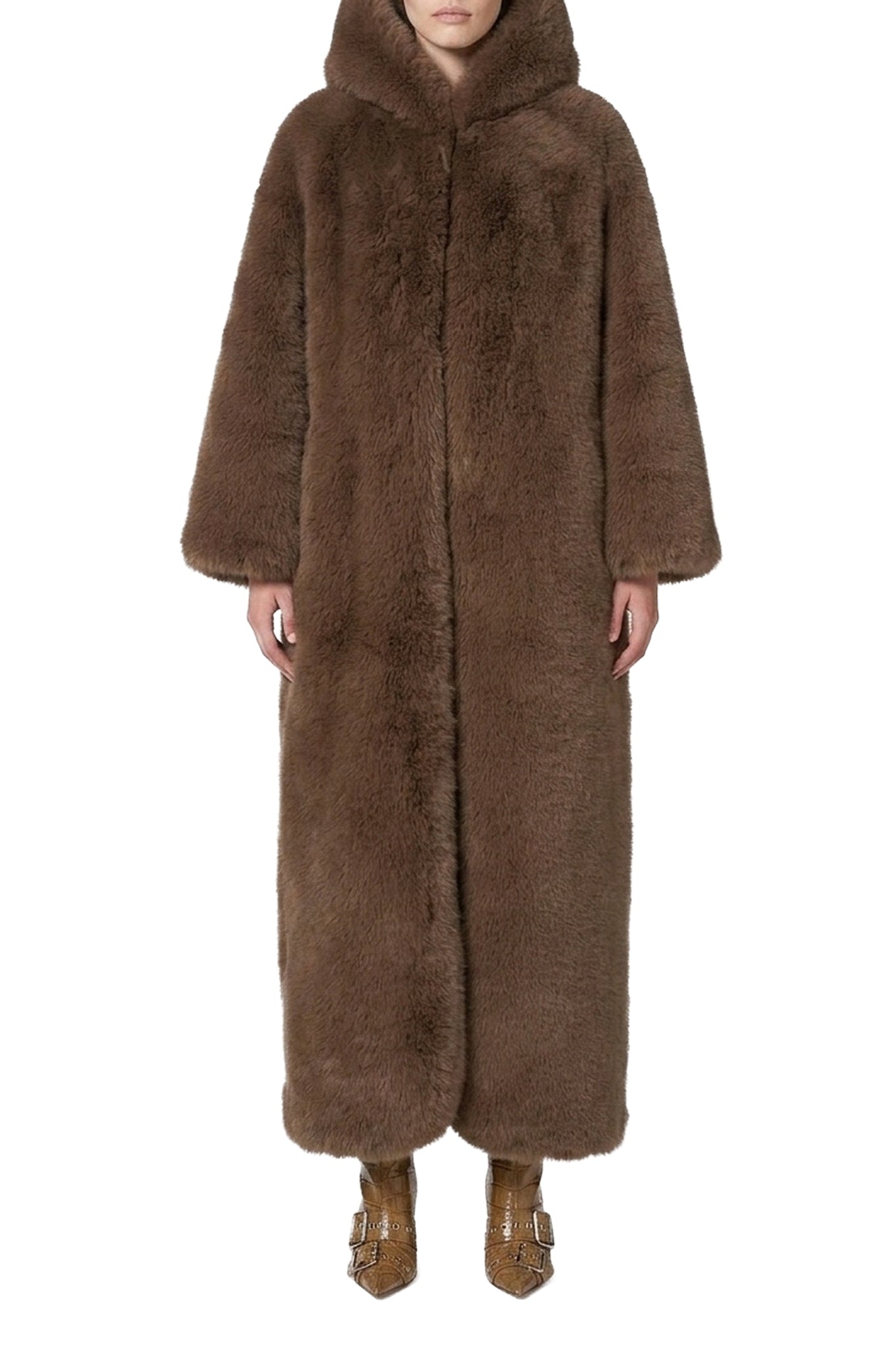 Manteau long à capuche - Brown