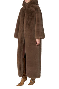 Manteau long à capuche - Brown