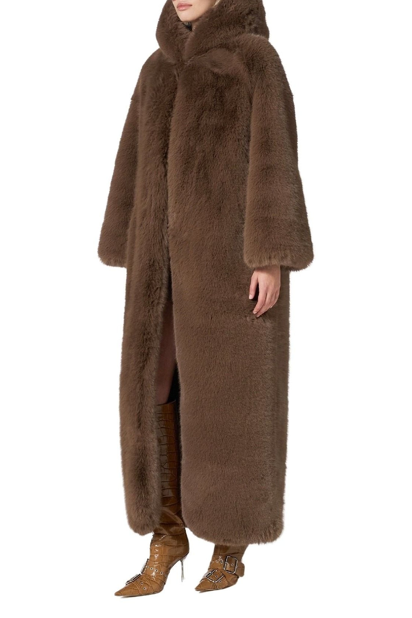 Manteau long à capuche - Brown