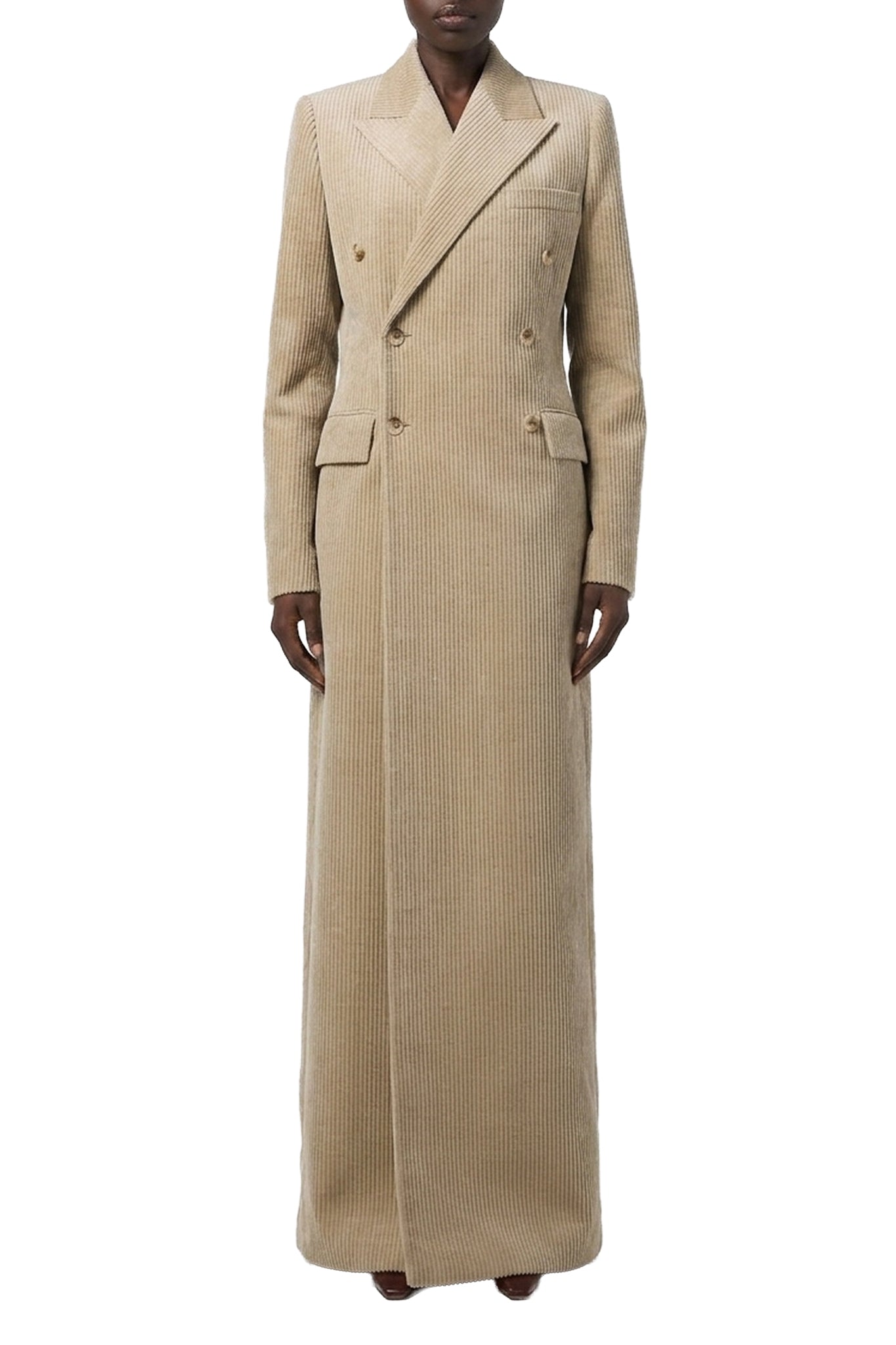 Manteau long à double boutonnage - Beige