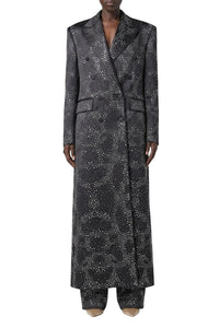 Manteau long à strass façon tailleur - Black