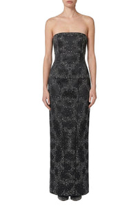 Robe longue bustier à strass - Black