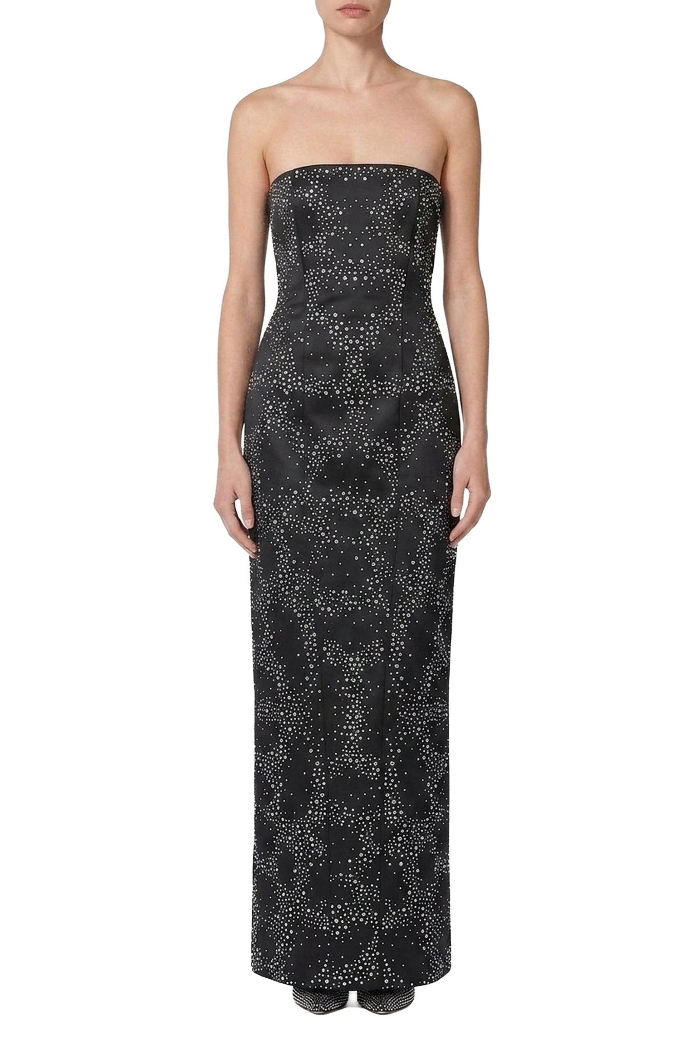 Robe longue bustier à strass - Black
