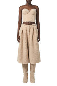 Bermuda texturée en laine - Milk