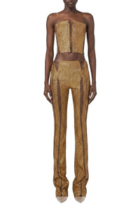 Pantalon flare à lacé - Camel