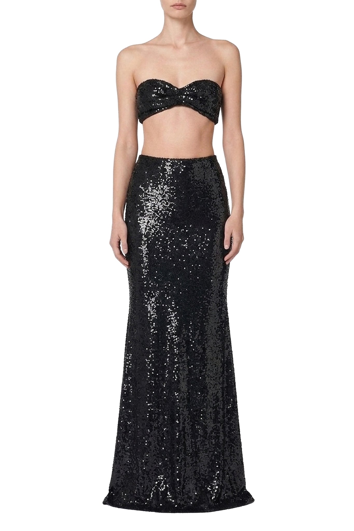 Jupe longue à sequins - Black