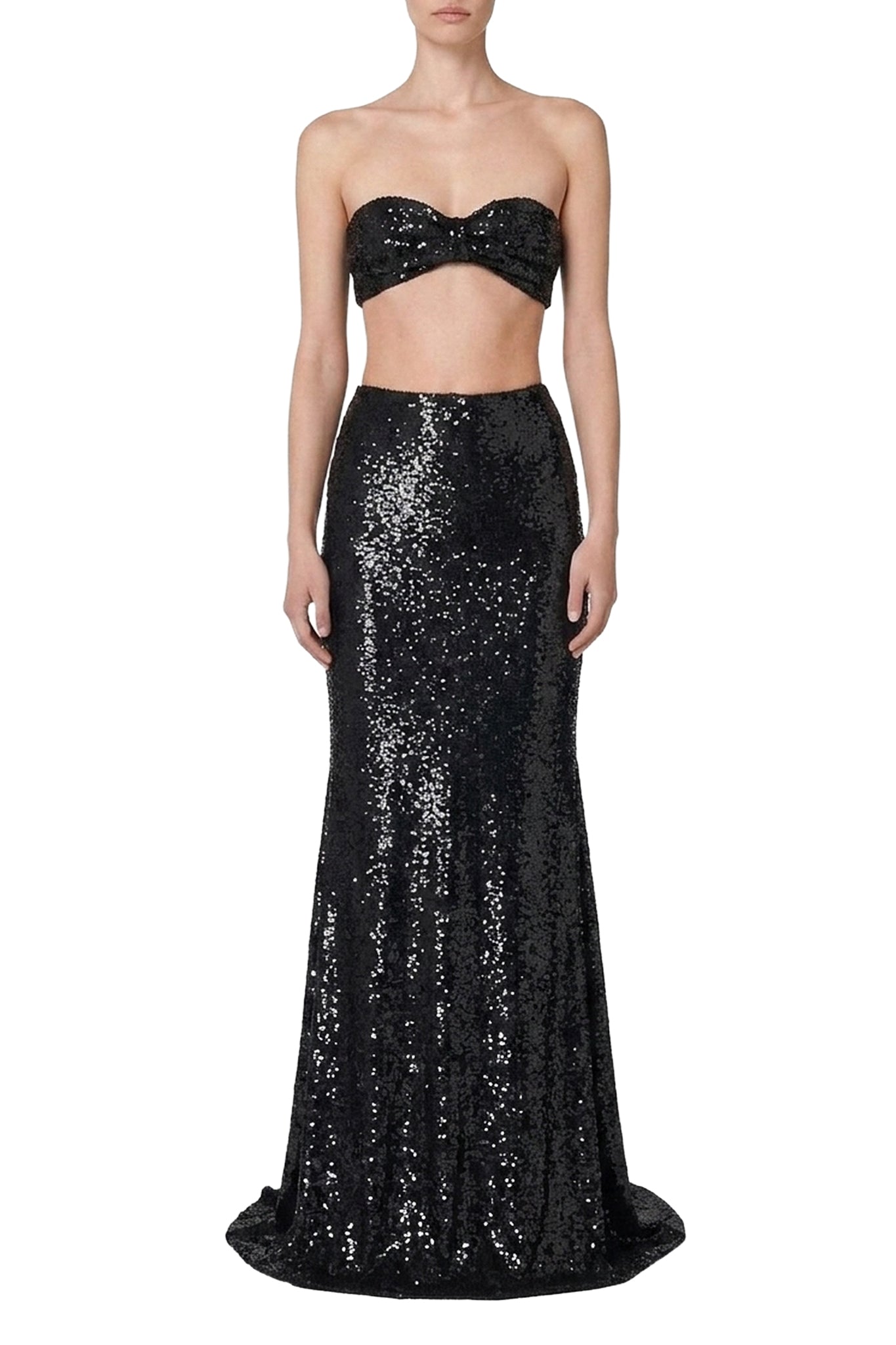 Top bandeau à sequins - Black