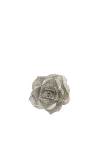 Broche rose 3D en soie - Crystal