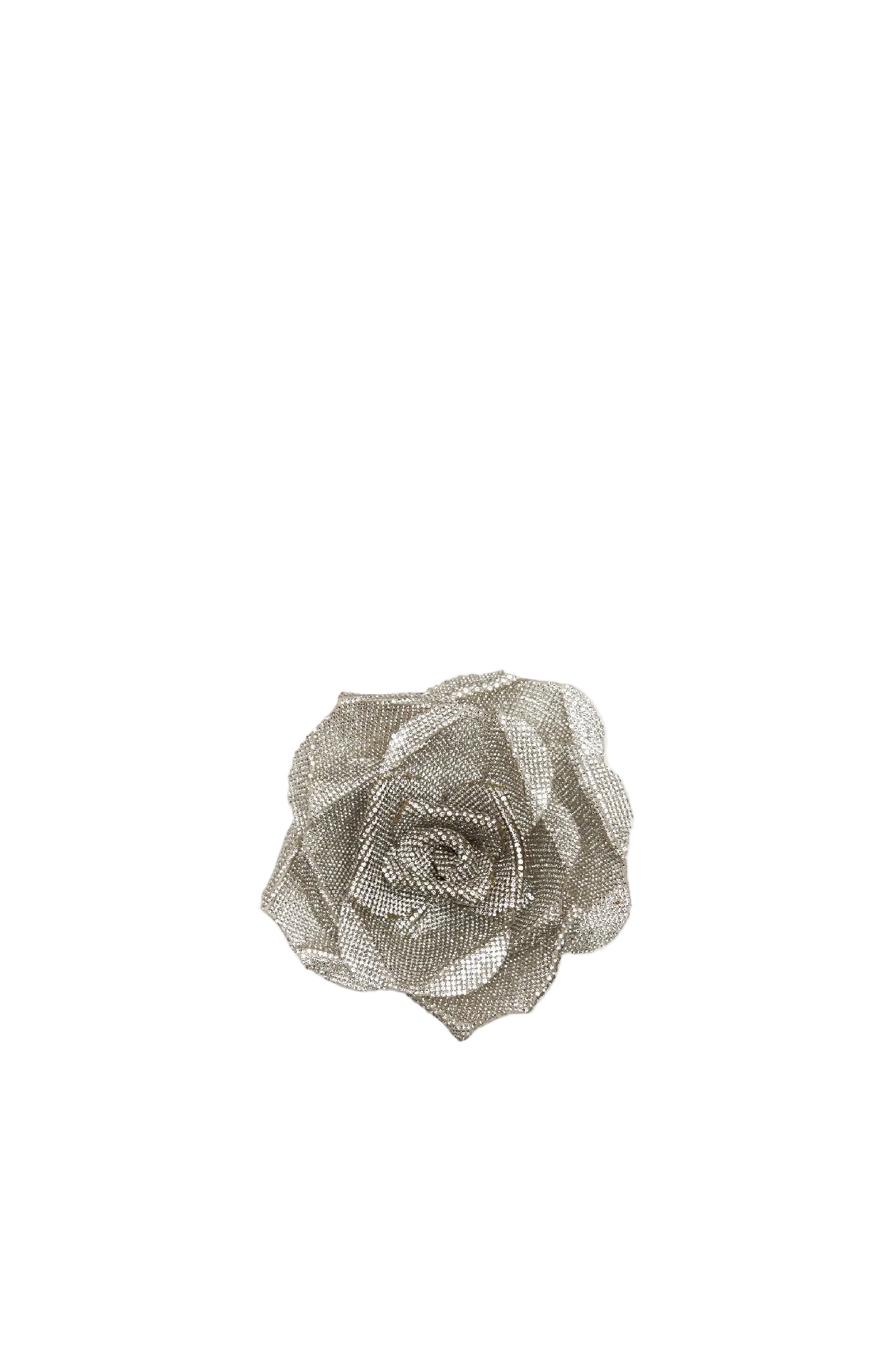 Broche rose 3D en soie - Crystal