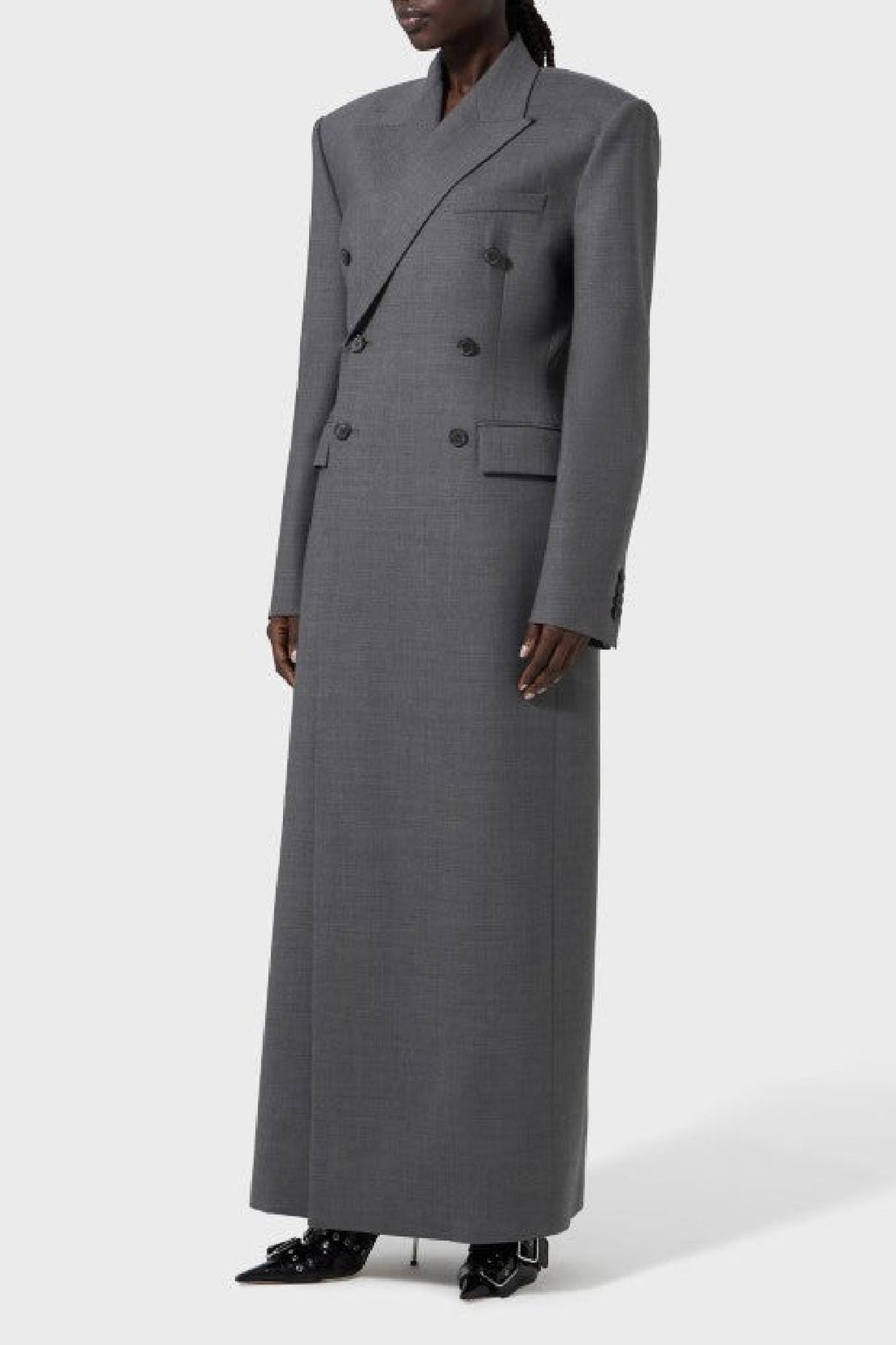 Manteau long en laine - Grey
