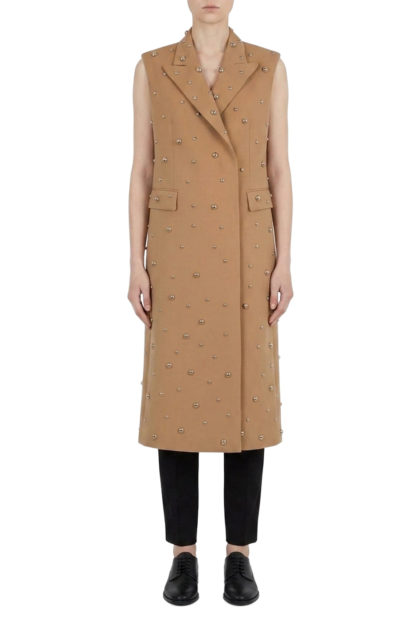 Manteau sans manches à clous - Beige