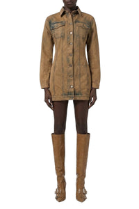Robe veste en denim - Beige