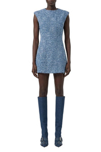 Robe courte texturée sans manches - Sky Blue