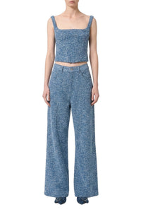 Pantalon large texturé - Sky Blue