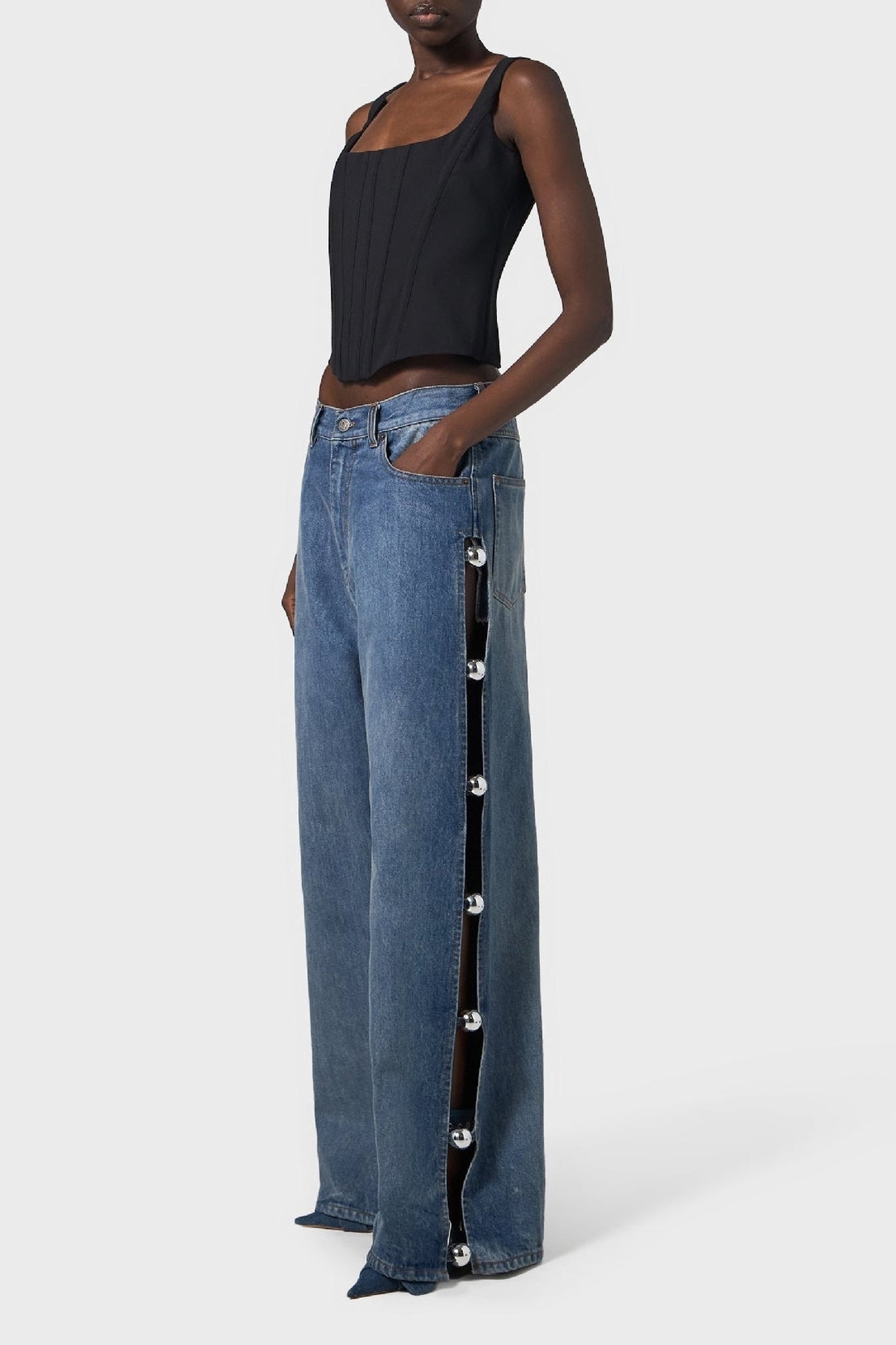 Jean cut-out 5 poches - Sky Blue