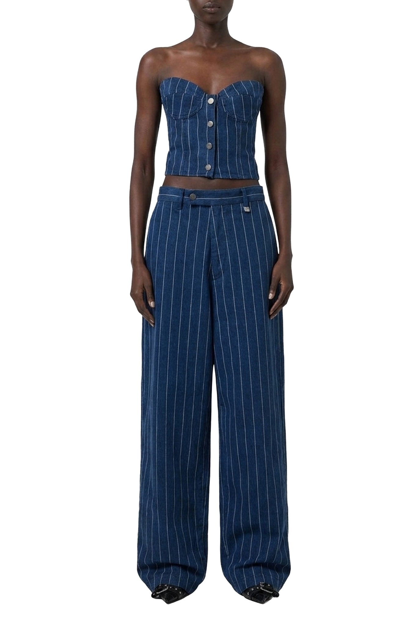 Pantalon large à rayures tennis - Blue