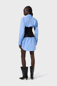 Robe chemise avec bustier lingerie - Sky Blue