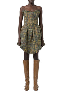 Robe bustier en tweed - Acid Green