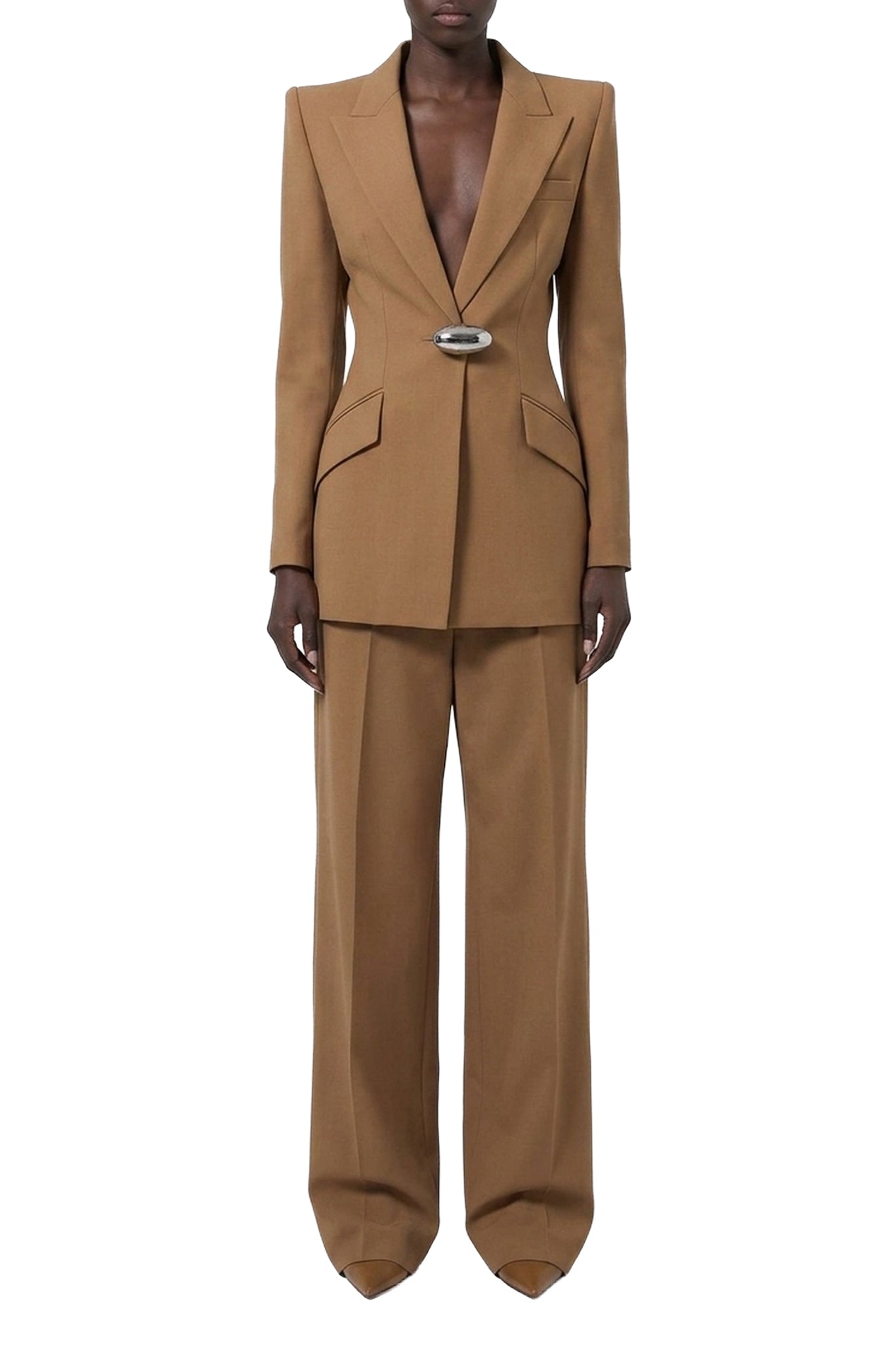 Blazer tailleur en laine - Camel
