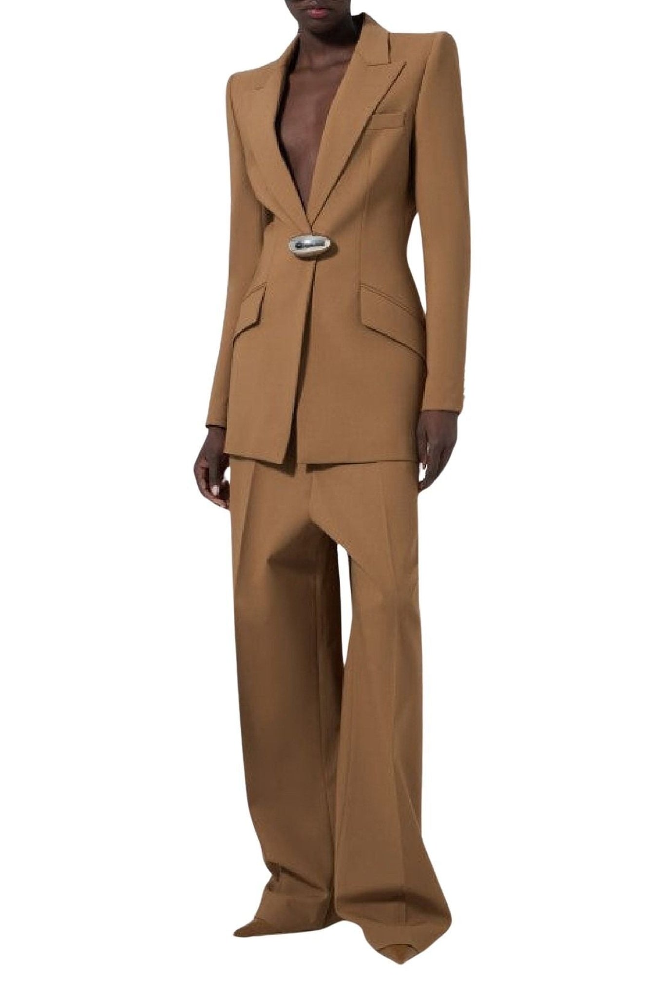 Blazer tailleur en laine - Camel