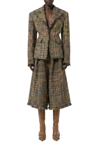 Blazer ajusté en tweed - Acid Green