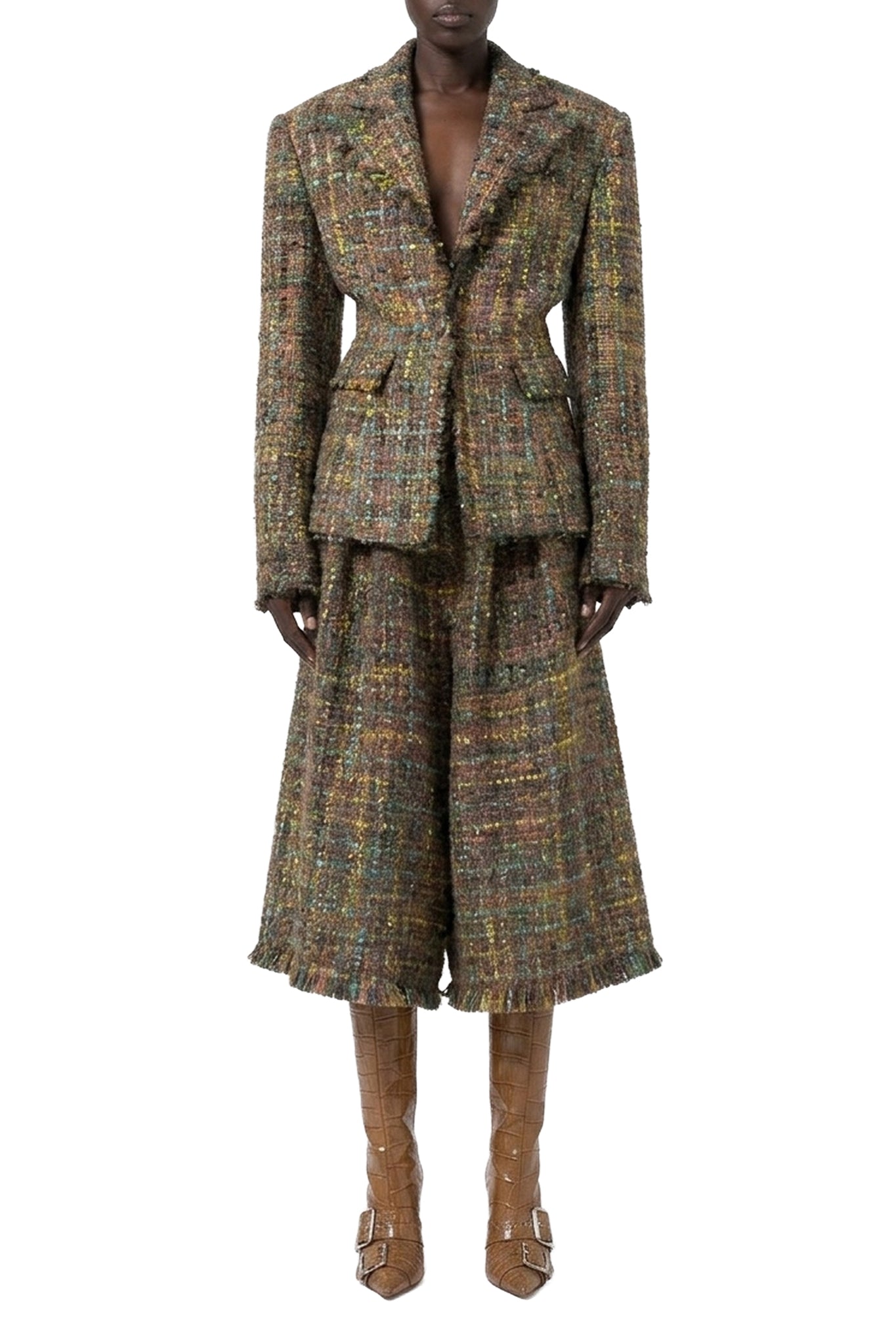 Blazer ajusté en tweed - Acid Green