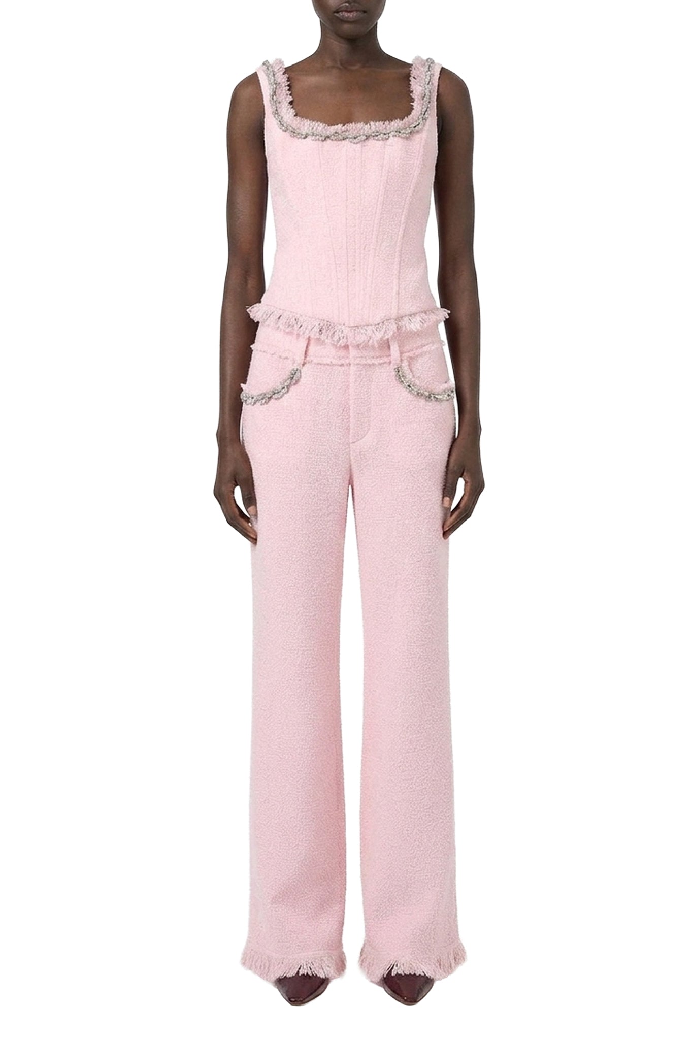 Pantalon large à franges - Light Pink