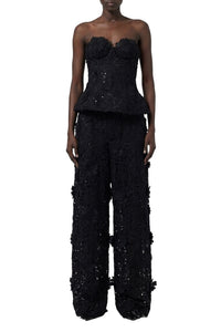 Pantalon large en dentelle - Black