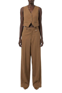 Pantalon large en laine - Camel