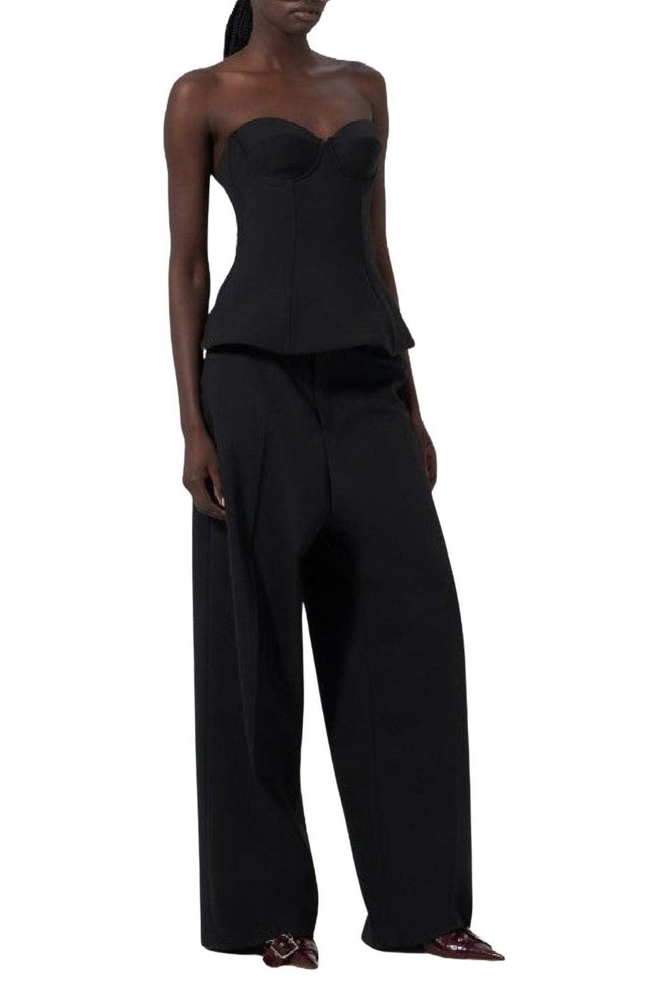 Pantalon large en laine - Black