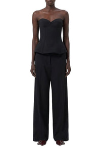 Pantalon large en laine - Black