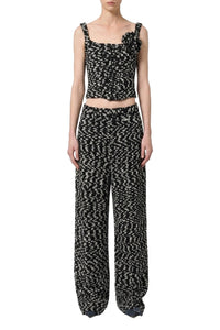 Pantalon large texturé en laine - Black & White