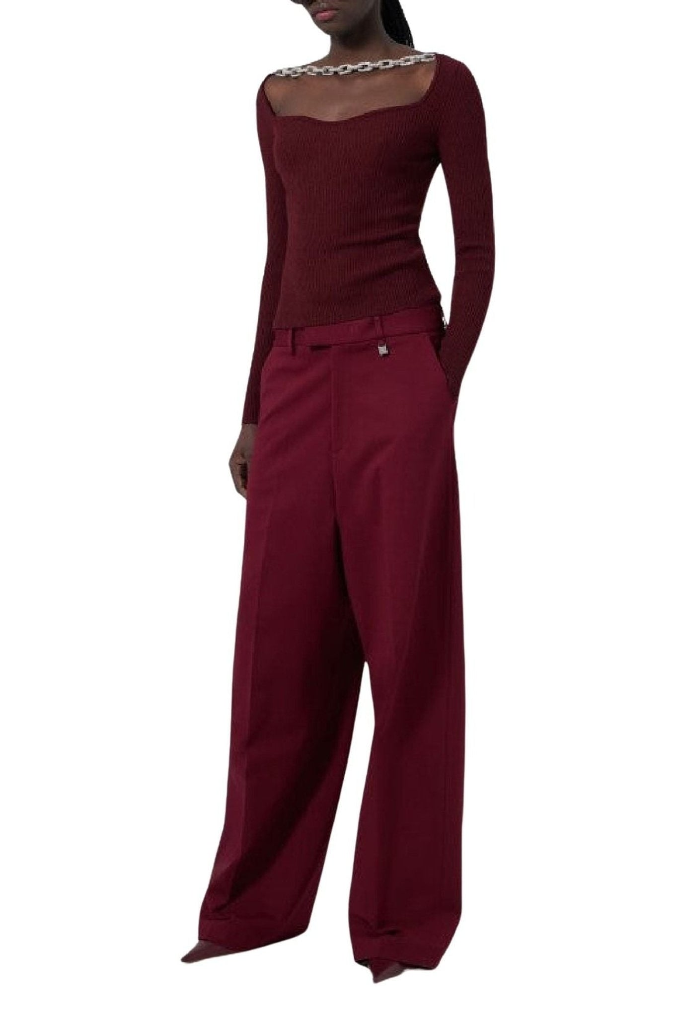 Pantalon large - Bordeaux
