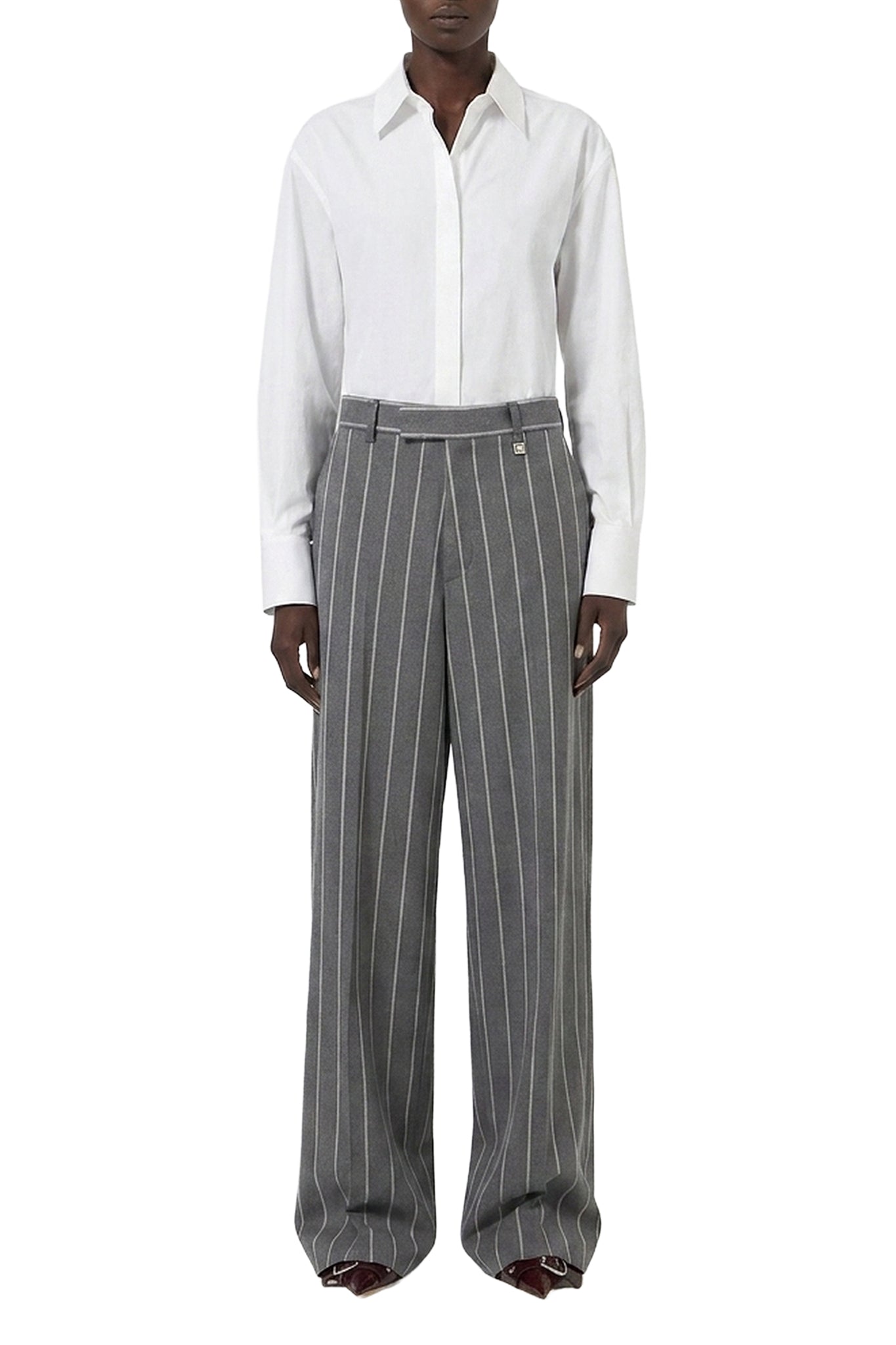 Pantalon tailleur rayé - Grey & Milk