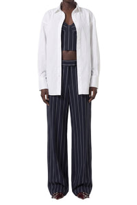 RECOLO NAVY & MILK /// Pantalon tailleur rayé - Navy & Milk