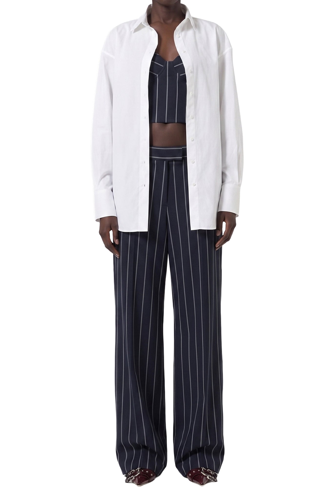 RECOLO NAVY & MILK /// Pantalon tailleur rayé - Navy & Milk