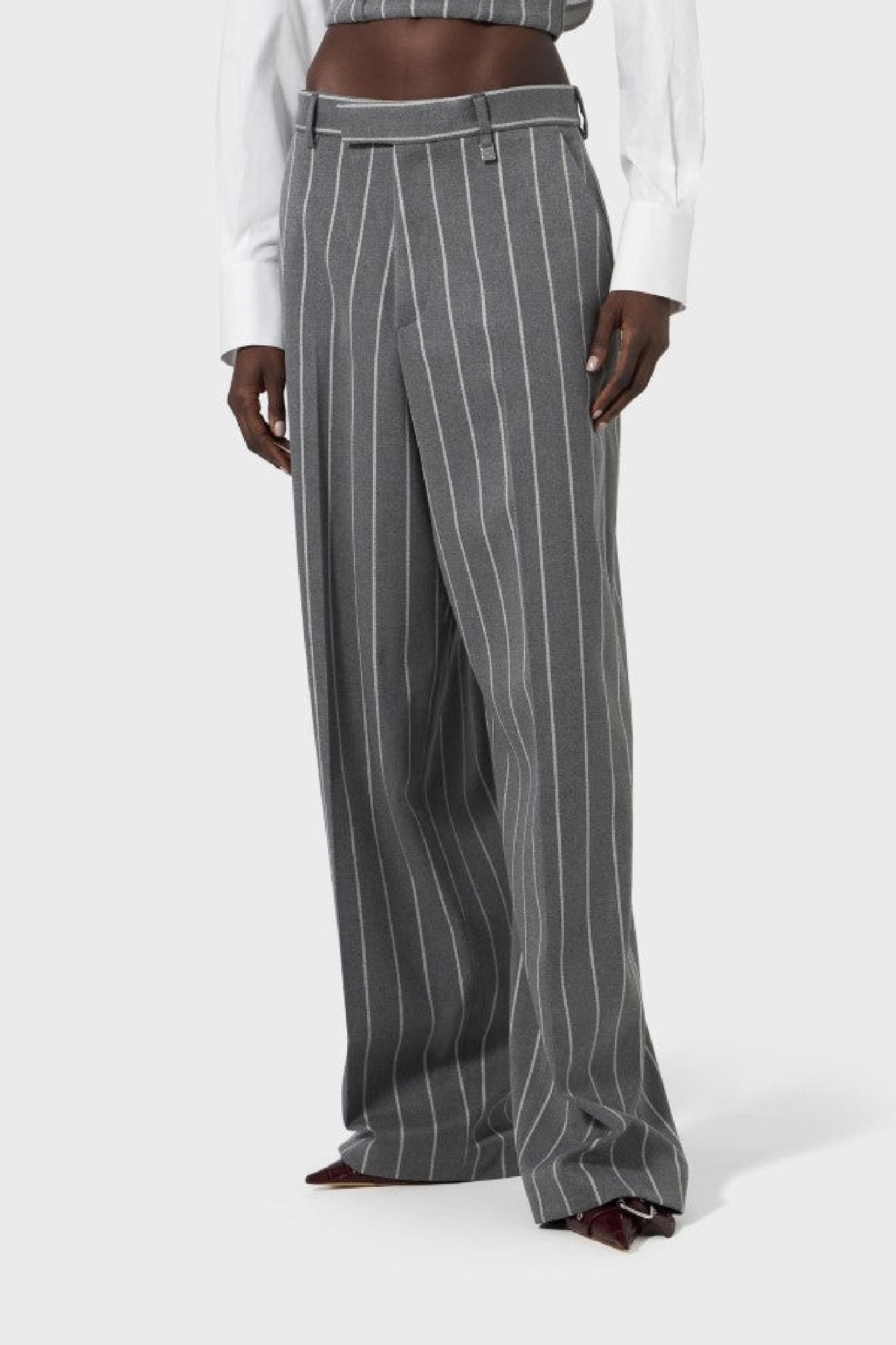 RECOLO NAVY & MILK /// Pantalon tailleur rayé - Navy & Milk
